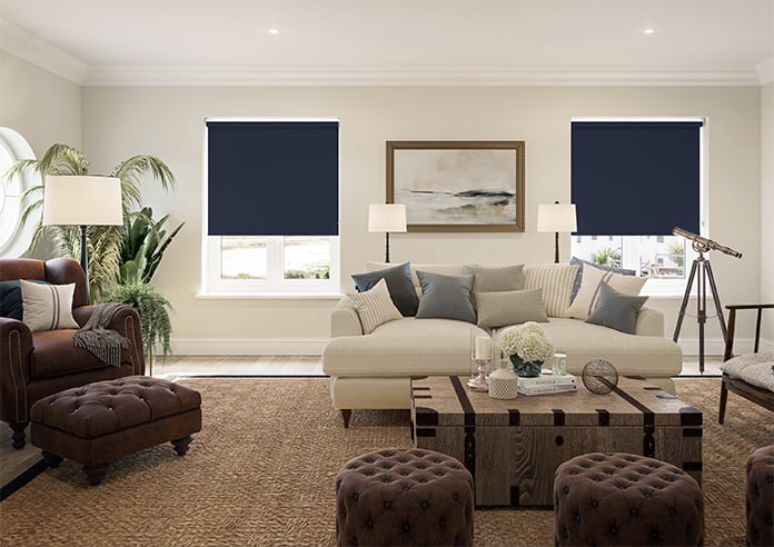 Florenza (Blackout), Midnight Blue - Motorised Roller Blind - Image 8